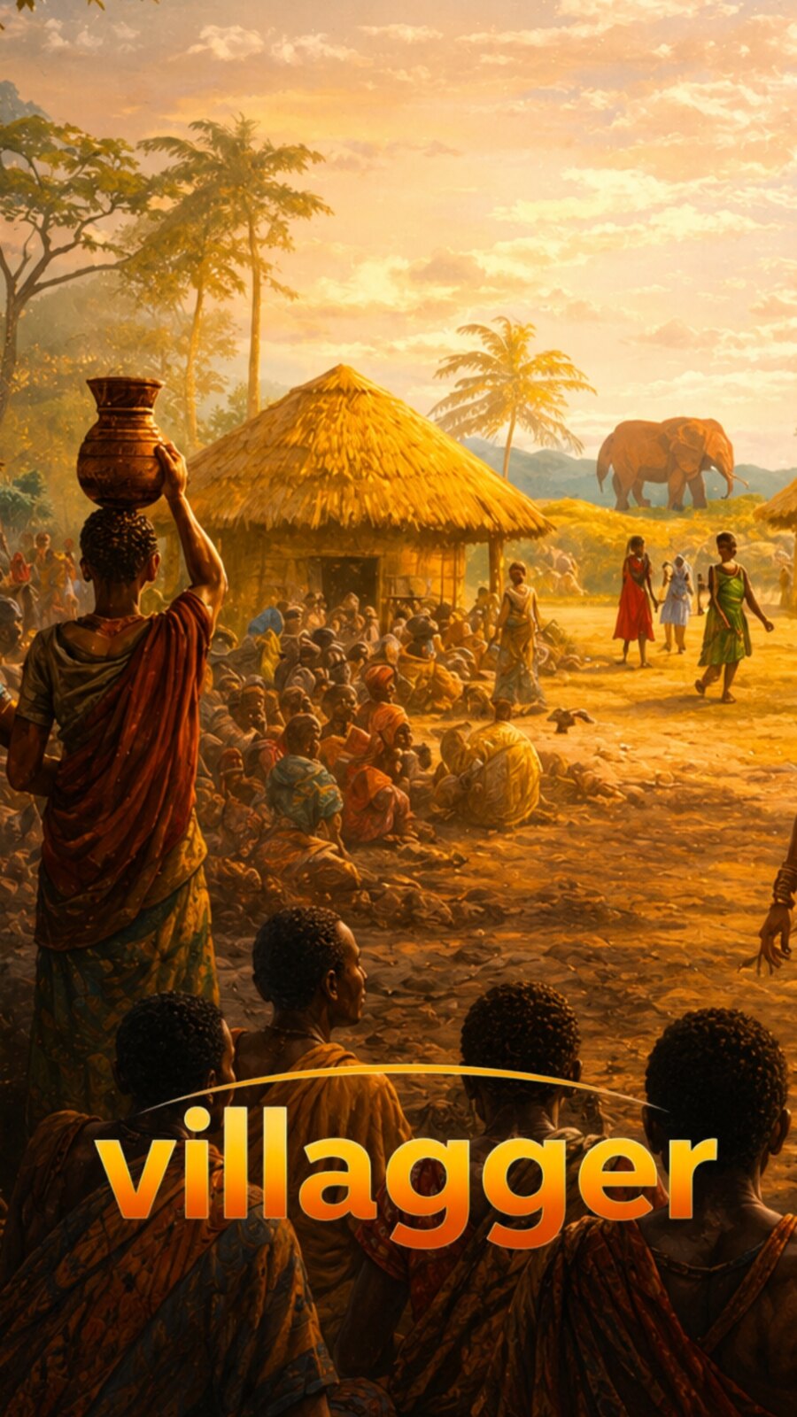 A Villagge community at golden hour